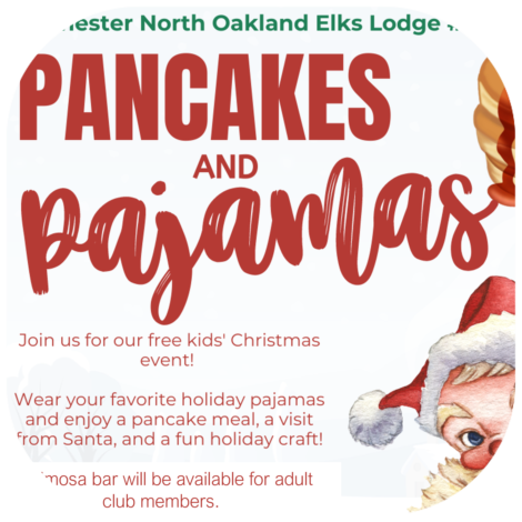 Pancakes and Pajamas with Santa Logo
